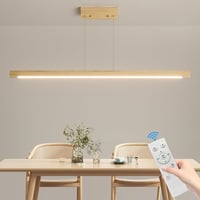 Mikeru 100cm Tölgy Függőlámpa Dimmelhető Távirányítóval 3000-6000K Memóriafunkcióval 1