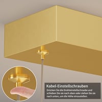 Mikeru 120 cm Szabályozható Függőlámpa - Arany Minimál Mennyezeti Világítás 3 Színhőmérséklettel, Távirányítóval Nappaliba, Konyhába 4