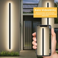 Mikeru 180 cm-es Kültéri Fali Lámpa, 3000K Meleg Fehér LED Világítás, 60W, IP65 Vízálló, Fekete Alumínium, Kerthez, Erkélyhez, Folyosóhoz 5