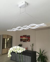 Mikeru Fekete Függő Étkezőasztal Lámpa 100 cm - Távirányítós, Fényerőszabályozós, Állítható Magasságú LED Mennyezeti Világítás Étkezőbe, Dol 3