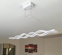 Mikeru Fekete Függő Étkezőasztal Lámpa 100 cm - Távirányítós, Fényerőszabályozós, Állítható Magasságú LED Mennyezeti Világítás Étkezőbe, Dol 6