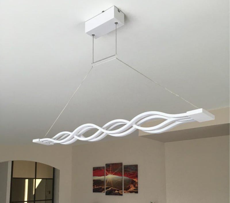 Mikeru Fekete Függő Étkezőasztal Lámpa 100 cm - Távirányítós, Fényerőszabályozós, Állítható Magasságú LED Mennyezeti Világítás Étkezőbe, Dol
