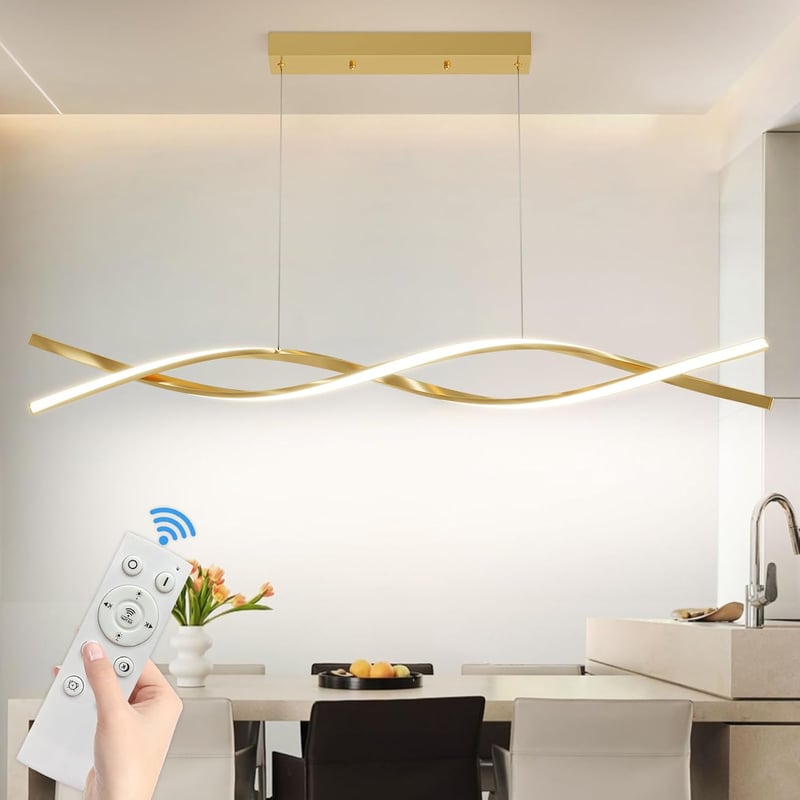Mikeru LED függőlámpa dimmelhető távirányítóval, 120 cm, étkezőszoba
