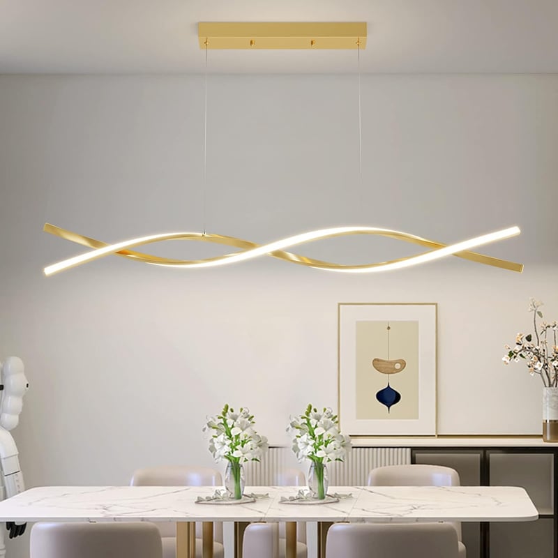 Mikeru LED függőlámpa dimmelhető távirányítóval, 120 cm, étkezőszoba
