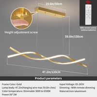Mikeru LED függőlámpa dimmelhető távirányítóval, 120 cm, étkezőszoba 4