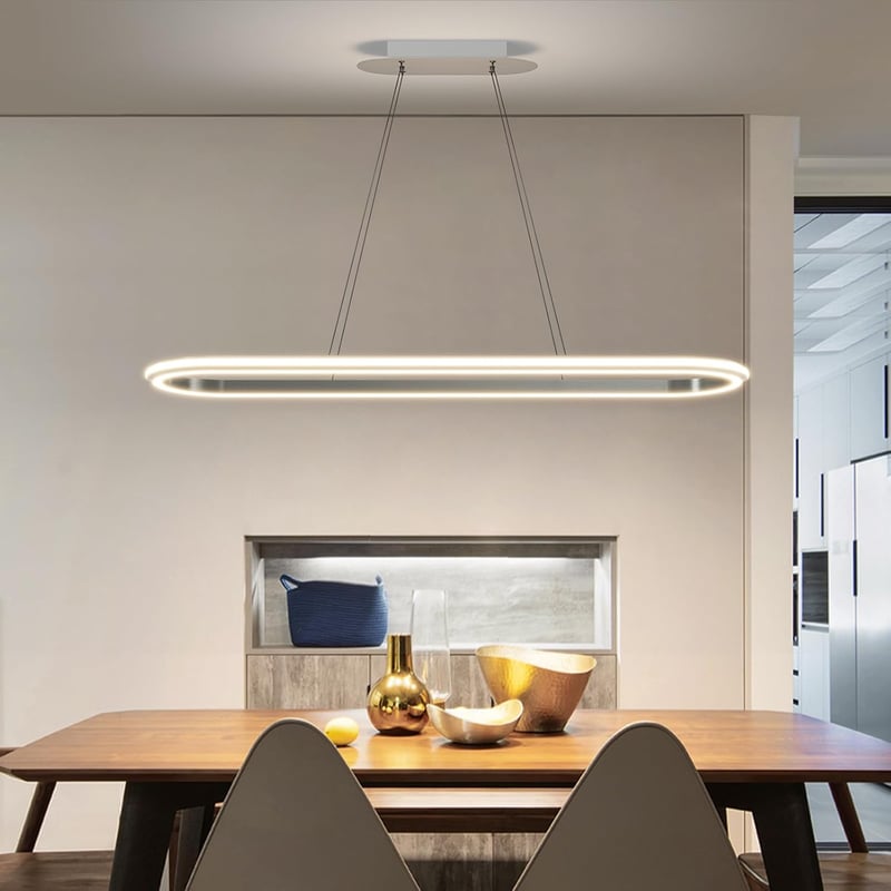 Mikeru Modern Ovális Függőlámpa 110cm Dimmelhető Távirányítóval