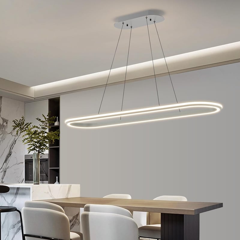 Mikeru Modern Ovális Függőlámpa 110cm Dimmelhető Távirányítóval