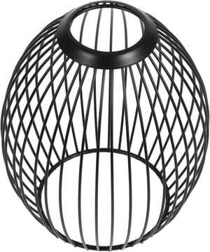 Mikinona ovalni metalni abažur - crni - 14,5x13x13 cm