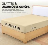 Mikroszálas gumis lepedő 90x190 cm - Bézs színű mély zsebekkel (35 cm) - Bőrbarát, Oeko-Tex tanúsítvánnyal - Poliészter ágynemű 2