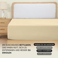 Mikroszálas gumis lepedő 90x190 cm - Bézs színű mély zsebekkel (35 cm) - Bőrbarát, Oeko-Tex tanúsítvánnyal - Poliészter ágynemű 6