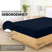 Mikroszálas mélyzsebes gumis lepedő, 90x200 cm, 35 cm magas matrachoz, tengerészkék, bőrbarát Oeko-Tex tanúsítvánnyal, poliészter 4