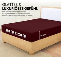 Mikroszálas mélyzsebes gumis lepedő, bordó, 160x200 cm, 35 cm magas matrachoz, bőrbarát Oeko-Tex tanúsítvánnyal, könnyen mosható 2