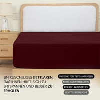 Mikroszálas mélyzsebes gumis lepedő, bordó, 160x200 cm, 35 cm magas matrachoz, bőrbarát Oeko-Tex tanúsítvánnyal, könnyen mosható 6