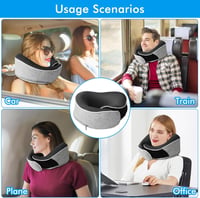 MILADO Utazási Nyakpárna Memory Foam 3D Kontúrozott Szemmaszk Szett Világosszürke 7