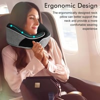 MILADO Utazási Nyakpárna Memory Foam 3D Kontúrozott Szemmaszk Szett Világosszürke 6