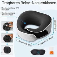 MILADO Utazási Nyakpárna Memory Foam 3D Kontúrozott Szemmaszk Szett Világosszürke 3