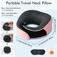 MILADO Utazási Nyakpárna Memory Foam Repülőgéphez Rózsaszín 3D Szemmaszkkal 5