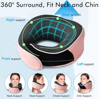 MILADO Utazási Nyakpárna Memory Foam Repülőgéphez Rózsaszín 3D Szemmaszkkal 4
