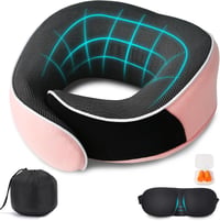 MILADO Utazási Nyakpárna Memory Foam Repülőgéphez Rózsaszín 3D Szemmaszkkal 1