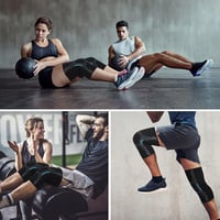 MILAIUN Térdrögzítő 2 db Kompressziós Térdtámasz Meniszkusz Artritisz Sporthoz L Fekete-Kék 7