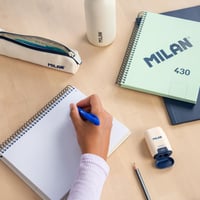 Špirálový zápisník Milan 430 s tvrdou väzbou, A5, 80 listov, 95 g/m² – modrý 5