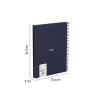 Špirálový zápisník Milan 430 s tvrdou väzbou, A5, 80 listov, 95 g/m² – modrý 2