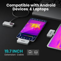 Termokamera MiLESEEY TR256i pre Android, USB-C, rozlíšenie 256x192, 25 Hz, od -20 °C do 350 °C, pre smartfón 6