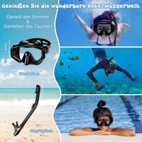 Šnorchlovací set MILFECH pre dospelých – Potápačská maska a suchý šnorchel, tvrdené sklo, úprava proti zahmlievaniu, vodotesný, čierny 6