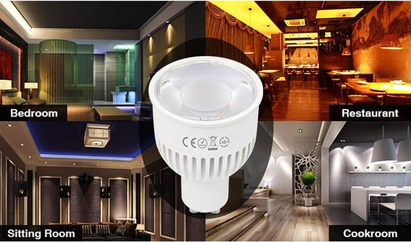 Milight Miboxer GU10 RGB+CCT LED Spotlámpa Szett - 4db 6W Színváltós Izzó Távirányítóval, Okosotthon Kompatibilis, Állítható Színhőmérséklet