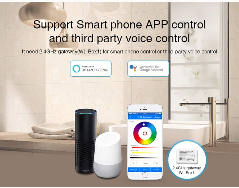 Milight Miboxer GU10 RGB+CCT LED Spotlámpa Szett - 4db 6W Színváltós Izzó Távirányítóval, Okosotthon Kompatibilis, Állítható Színhőmérséklet