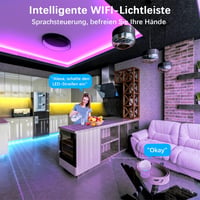 Militisto 30M RGB LED Szalag WiFi Okos Világítás Alexa Google Assistant Kompatibilis Zeneszinkron Távirányítóval 2x15m 3