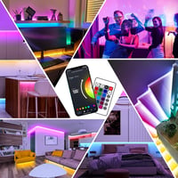 Militisto 30M RGB LED Szalag WiFi Okos Világítás Alexa Google Assistant Kompatibilis Zeneszinkron Távirányítóval 2x15m 7