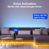 Militisto LED szalag 15m RGB színváltós, Alexa kompatibilis WiFi vezérlés, zenére reagáló okos világítás távirányítóval 2