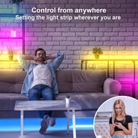 Militisto LED szalag 15m RGB színváltós, Alexa kompatibilis WiFi vezérlés, zenére reagáló okos világítás távirányítóval 7