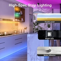 Militisto LED szalag 15m RGB színváltós, Alexa kompatibilis WiFi vezérlés, zenére reagáló okos világítás távirányítóval 8