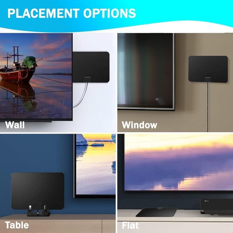 MILIWAN Beltéri TV Antenna 80 Mérföld Hatótáv, Digitális HDTV Antenna VHF UHF 4K 1080P, Helyi Csatornák Vételéhez, 3M Koax Kábel