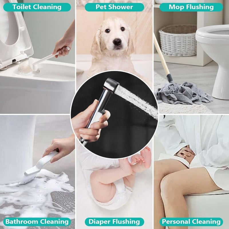 MILIWAN Bidet Kézi Zuhanyzó Szett Csaphoz Tömlővel és Adagolóval Higiénia Tisztításhoz