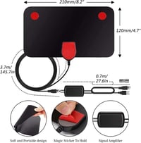 MILIWAN TV Antenna Erősítővel - HDTV DVB-T/DVB-T2 Digitális Antenna 4,4m Kábellel, Ablakra Ragasztható VHF/UHF/FM Vevőantenna 8