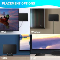 MILIWAN TV Antenna Erősítővel - HDTV DVB-T/DVB-T2 Digitális Antenna 4,4m Kábellel, Ablakra Ragasztható VHF/UHF/FM Vevőantenna 6