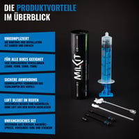 Sada bezdušových ventilov milKit Compact 75 mm čierna – 60 ml injekčná striekačka na tesniaci tmel – galuskový ventil – švajčiarsky dizajn – vyrobené v Nemecku 2