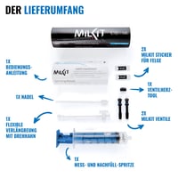 Sada bezdušových ventilov milKit Compact 75 mm čierna – 60 ml injekčná striekačka na tesniaci tmel – galuskový ventil – švajčiarsky dizajn – vyrobené v Nemecku 3