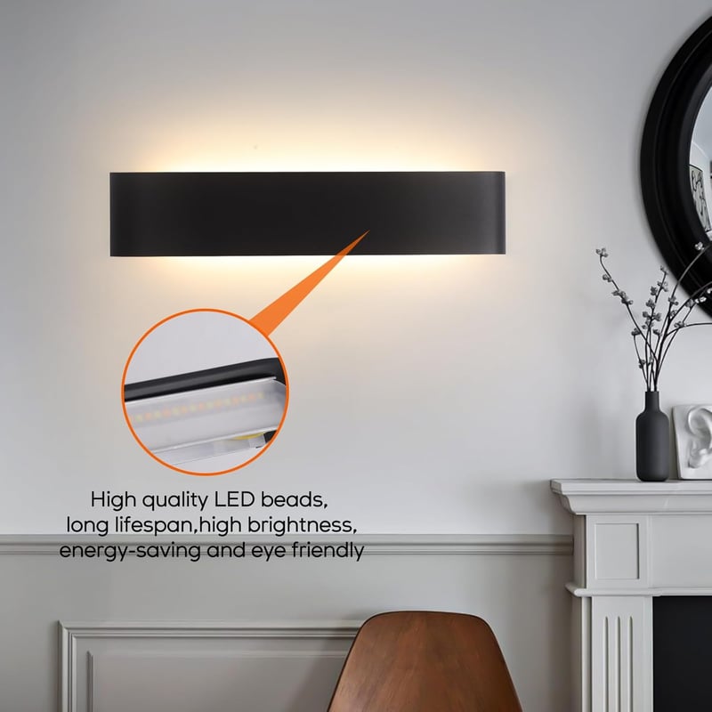 Mille Lucciole 18W LED fali lámpa fekete 28cm 2db szett