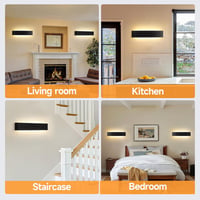 Mille Lucciole 18W LED fali lámpa fekete 28cm 2db szett 8