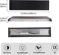 Mille Lucciole 18W LED fali lámpa fekete 28cm 2db szett 6