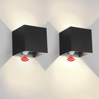 Mille Lucciole 2db LED kocka mozgásérzékelős kültéri fali lámpa IP65 12W 4000K 1