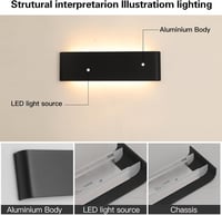 Mille Lucciole LED fali lámpa 18W 31cm fekete meleg fehér 2db 5
