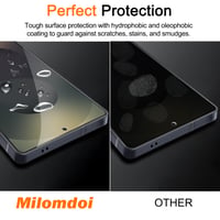 Milomdoi 3 ks tvrdené sklo na displej pre Samsung Galaxy S25 Ultra, s 3 ks ochranným sklom na fotoaparát, s podporou čítačky odtlačkov prstov 4