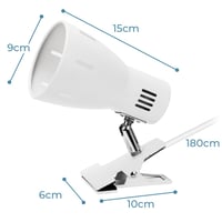 Stolná lampa s klipom Milpoel so závitom E27, nastaviteľná lampa na čítanie, prácu a štúdium, tenký a ľahký dizajn, biela 2