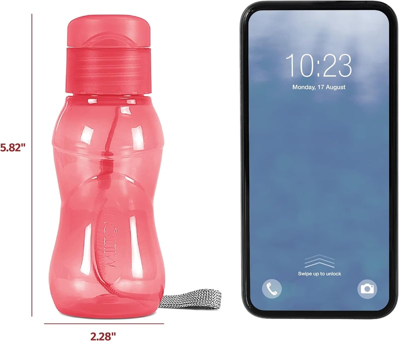 MILTON 8 db-os Gyermek Kulacs Szett 180ml - Szivárgásmentes Sportpalack Hordozópánttal Iskolába, Túrázáshoz, Sportoláshoz