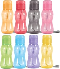 MILTON 8 db-os Gyermek Kulacs Szett 180ml - Szivárgásmentes Sportpalack Hordozópánttal Iskolába, Túrázáshoz, Sportoláshoz 1